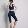 Hoch taillierte, glatte Active-Capri-Leggings mit Stützfunktion