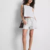 Jeansshorts mit Rüschen am Saum