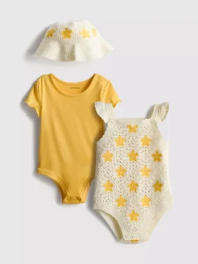 0–18 Monate | 2er-Pack Bodys und Sonnenhut – Set für Neugeborene
