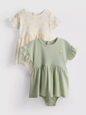 0–18 Monate | 2er-Pack Smock-Kleider für Neugeborene