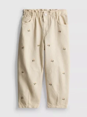 1,5–8 Jahre | Paperbag-Jeans mit Blumenstickerei