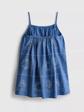 1,5–9 Jahre | Besticktes Chambray-Trägerkleid