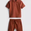 1–9 Jahre | Set aus strukturiertem Poloshirt und Shorts