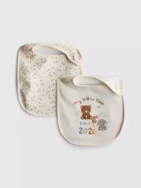 2er-Pack „Born in 2026“-Lätzchen