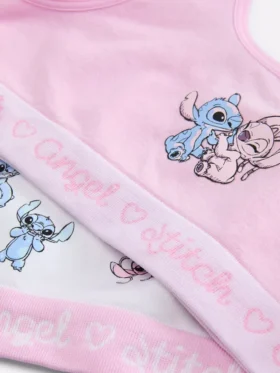 2er-Pack nahtlose Crop-Tops mit Disney-Motiven „Stitch“ und „Angel“