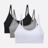 3er-Pack bügellose, kurz geschnittene Cami-Bralettes