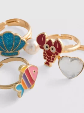 5er-Pack Ringe mit Meeresmotiven