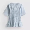 7–15 Jahre | gerafftes Peplum-Hemd