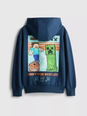 7–15 Jahre | Hoodie mit Minecraft-Motiv aus baumwollreicher Qualität