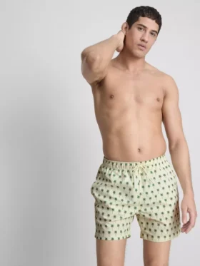 Badeshorts mit Palmen-Strukturmuster