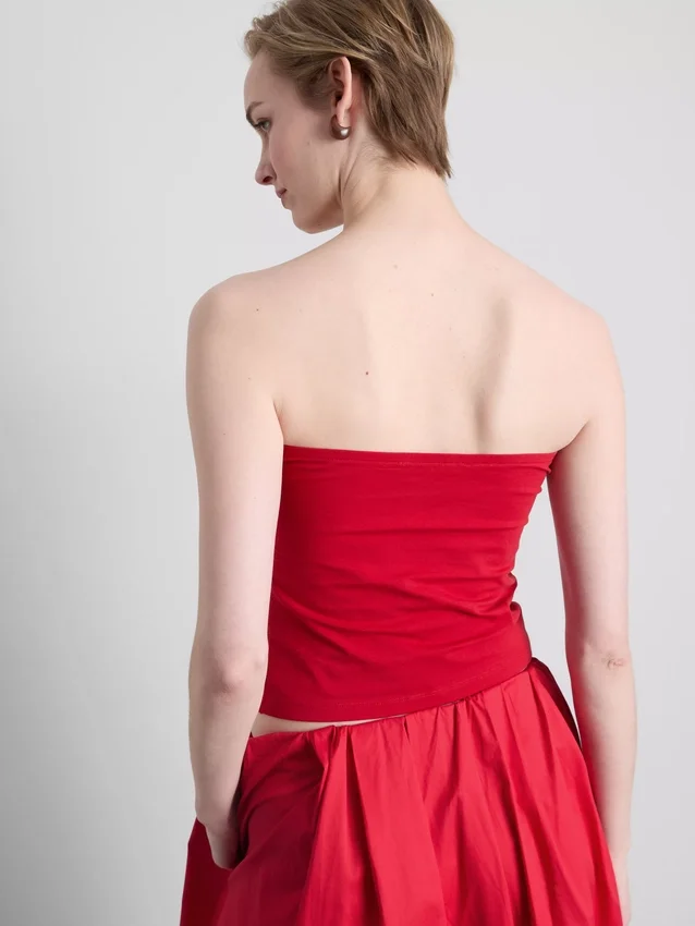 Bandeau-Top mit hohem Baumwollanteil