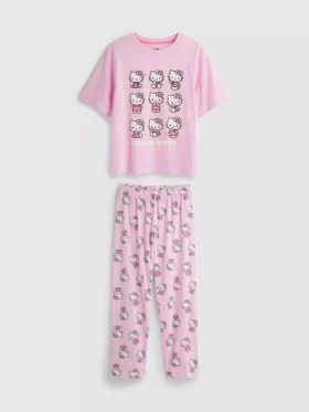 Baumwoll-Schlafanzug mit Hello Kitty-Motiv