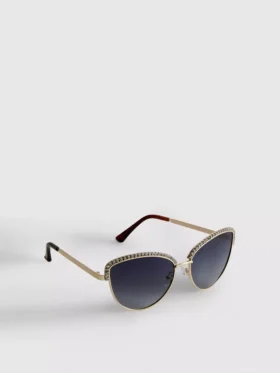 Cat-Eye-Sonnenbrille mit Strasssteinen