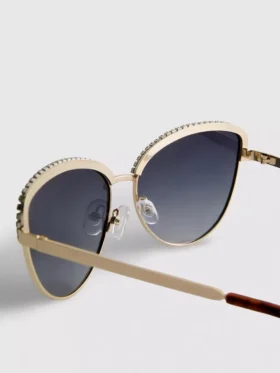 Cat-Eye-Sonnenbrille mit Strasssteinen