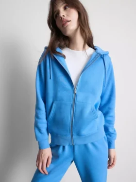 Essential Kapuzenpullover mit durchgehendem Reißverschluss