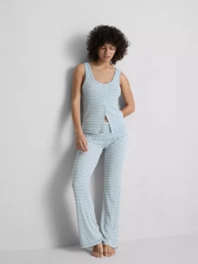 „Love to Lounge“ – geripptes, gestreiftes Schlafanzug-Cami-Top