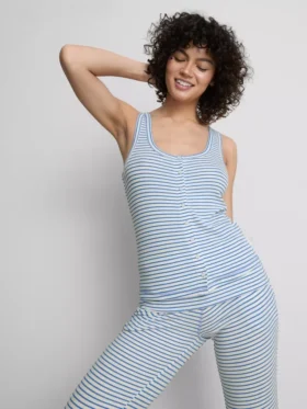 „Love to Lounge“ – geripptes, gestreiftes Schlafanzug-Cami-Top