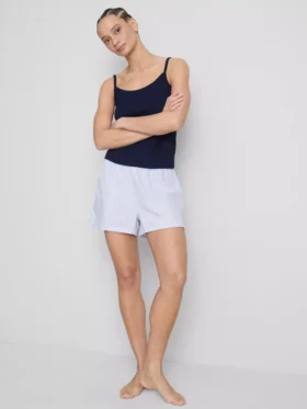 Pointelle-Cami-Lounge-Top mit hohem Baumwollanteil