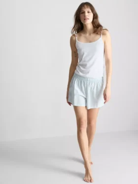 Pointelle-Cami-Lounge-Top mit hohem Baumwollanteil