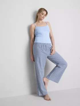 Pointelle-Cami-Lounge-Top mit hohem Baumwollanteil