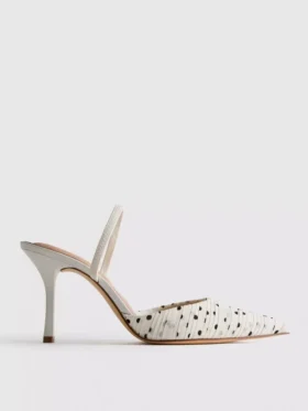 Pumps mit spitzer Zehenpartie und Polka-Dot-Muster