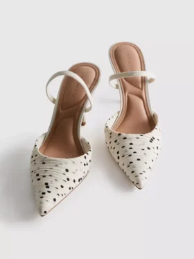 Pumps mit spitzer Zehenpartie und Polka-Dot-Muster