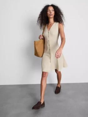 Ärmelloses Minikleid mit V-Ausschnitt