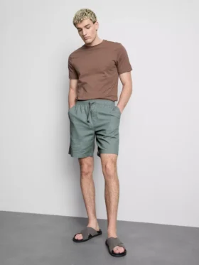 Shorts aus Leinenmischung mit Kordelzug