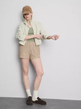 Shorts mit Kordelzug und Crinkle-Optik
