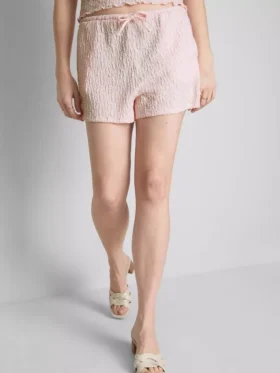 Shorts mit Kordelzug und Crinkle-Optik