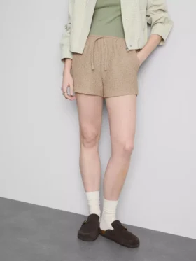 Shorts mit Kordelzug und Crinkle-Optik