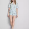 Shorty-Boyfriend-Schlafanzug mit „Breakfast“-Print