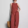 Strukturiertes Tanktop mit seitlichen Bändern