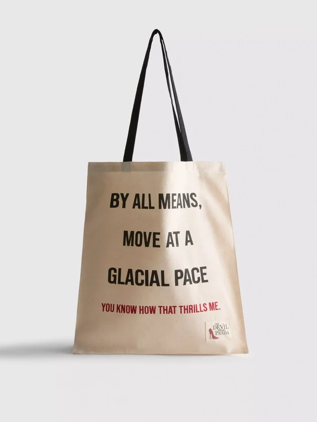 „The Devil Wears Prada“-Canvas-Slogan-Tasche